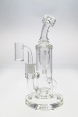 TAG 8" Clear Glass Klein Incycler Dab Rig with Super Slit Puck and Showerhead Percolator