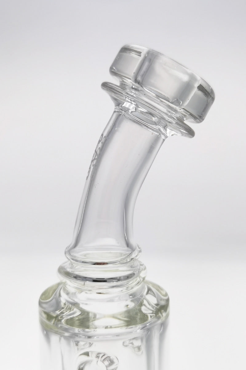 TAG 8" Super Slit Puck Klein Incycler with 14MM Female Joint, Clear Glass, Side View