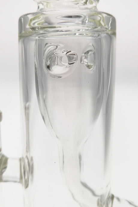 Close-up of TAG 8" Super Slit Puck Klein Incycler with 14MM Female joint and showerhead percolator