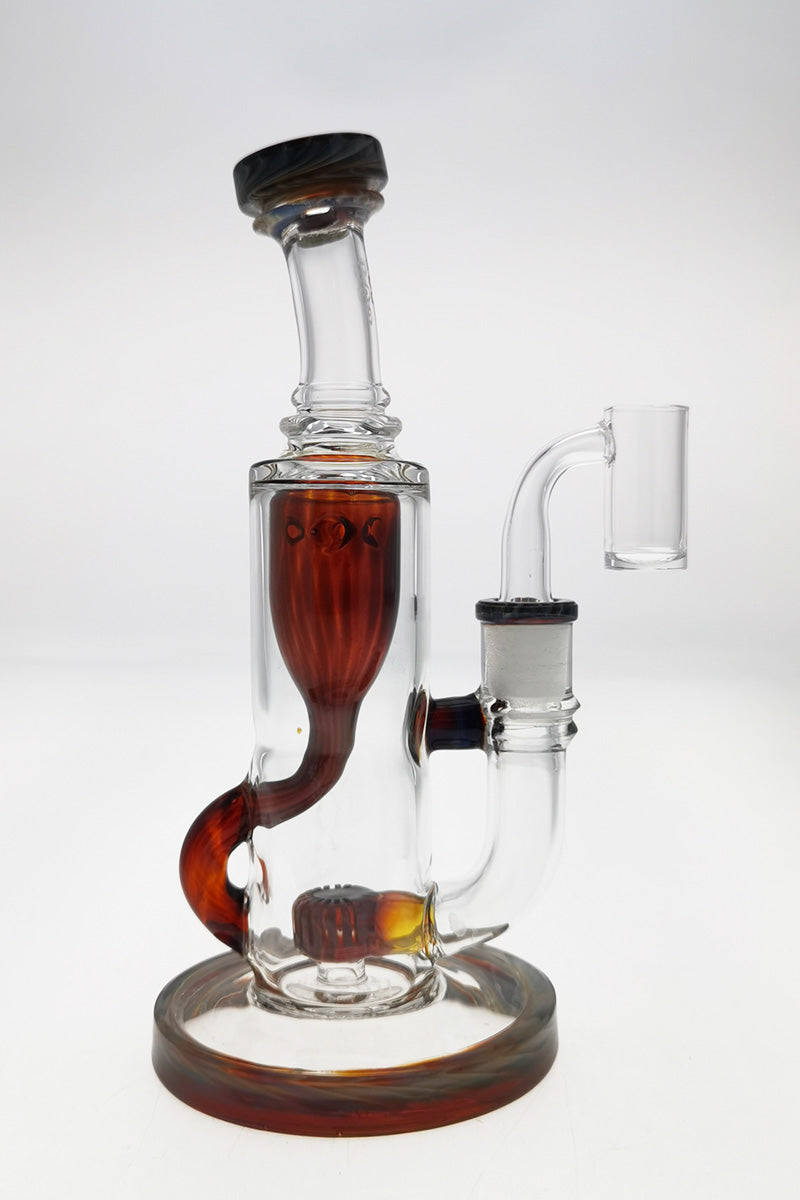 TAG 8" Super Slit Puck Klein Incycler Dab Rig with Showerhead Percolator, 14MM Female Joint, Front View