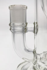 Close-up of TAG 8" Super Slit Puck Klein Incycler joint with showerhead percolator, 14MM Female
