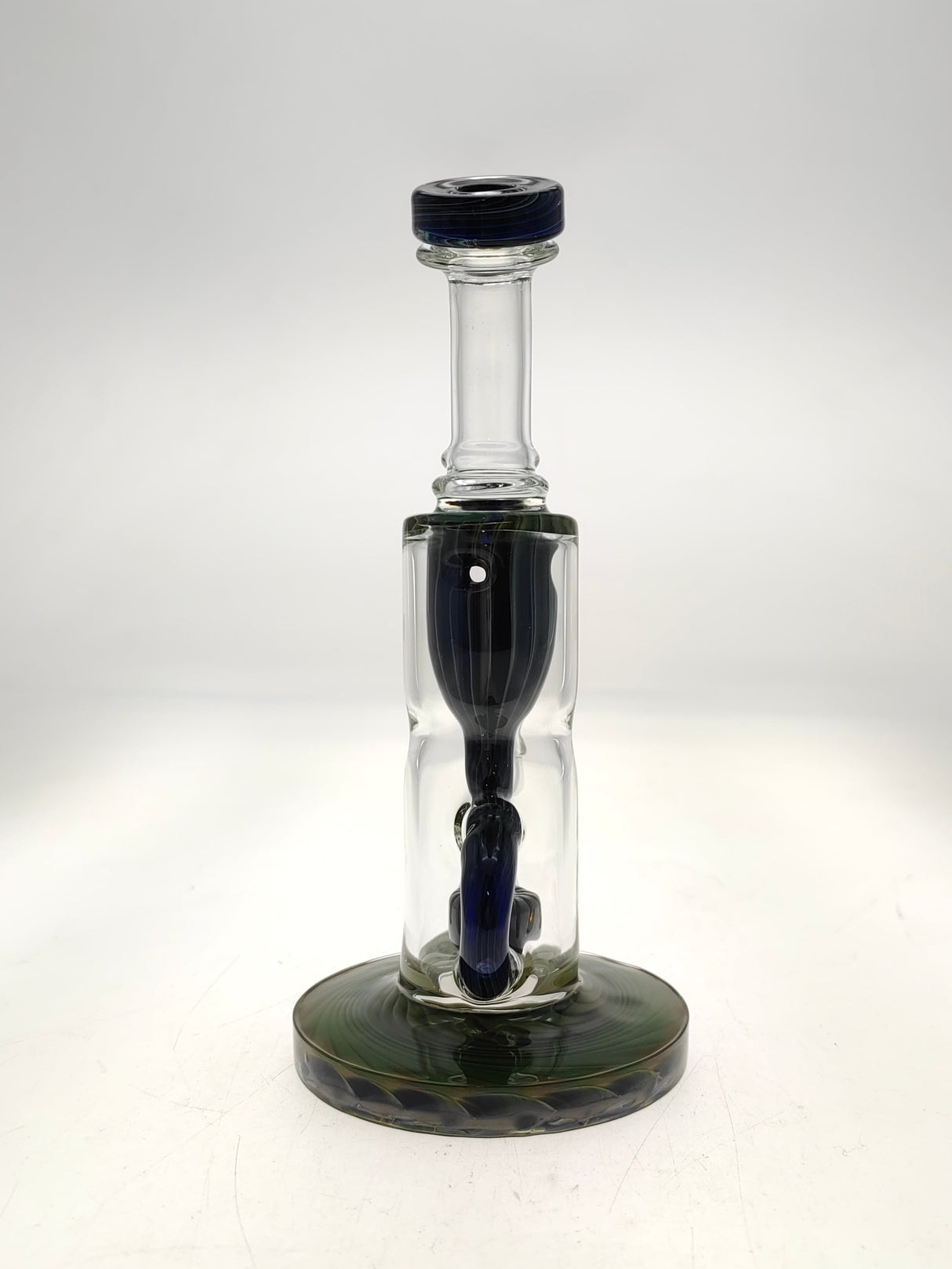 Thick Ass Glass 8" Quartz Klein Incycler with Super Slit Puck Percolator, 14MM Female Joint, Front View