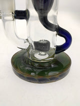 TAG 8" Super Slit Puck Klein Incycler with showerhead percolator, 14MM female joint, side view on white