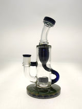 TAG 8" Super Slit Puck Klein Incycler, 14MM Female joint, front view on seamless white background