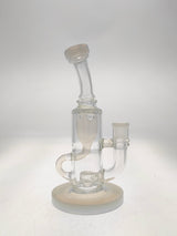 TAG 8" Super Slit Puck Klein Incycler, 14MM Female joint, front view on white background