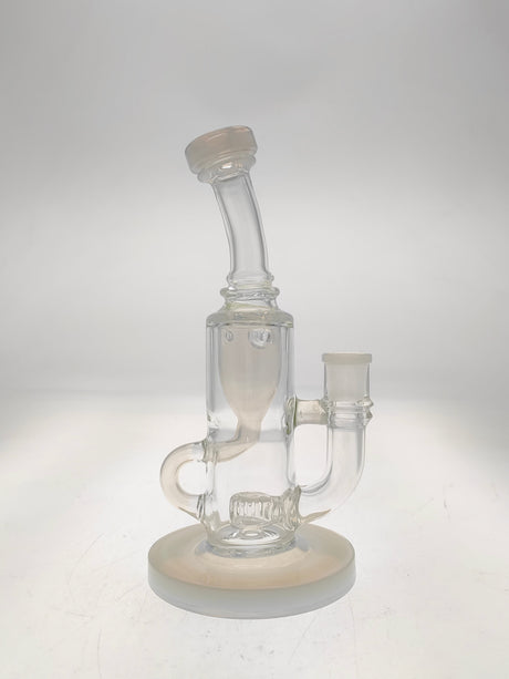 TAG 8" Super Slit Puck Klein Incycler, 14MM Female joint, front view on white background