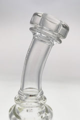 TAG 8" Super Slit Puck Klein Incycler, clear glass, side view on seamless white background