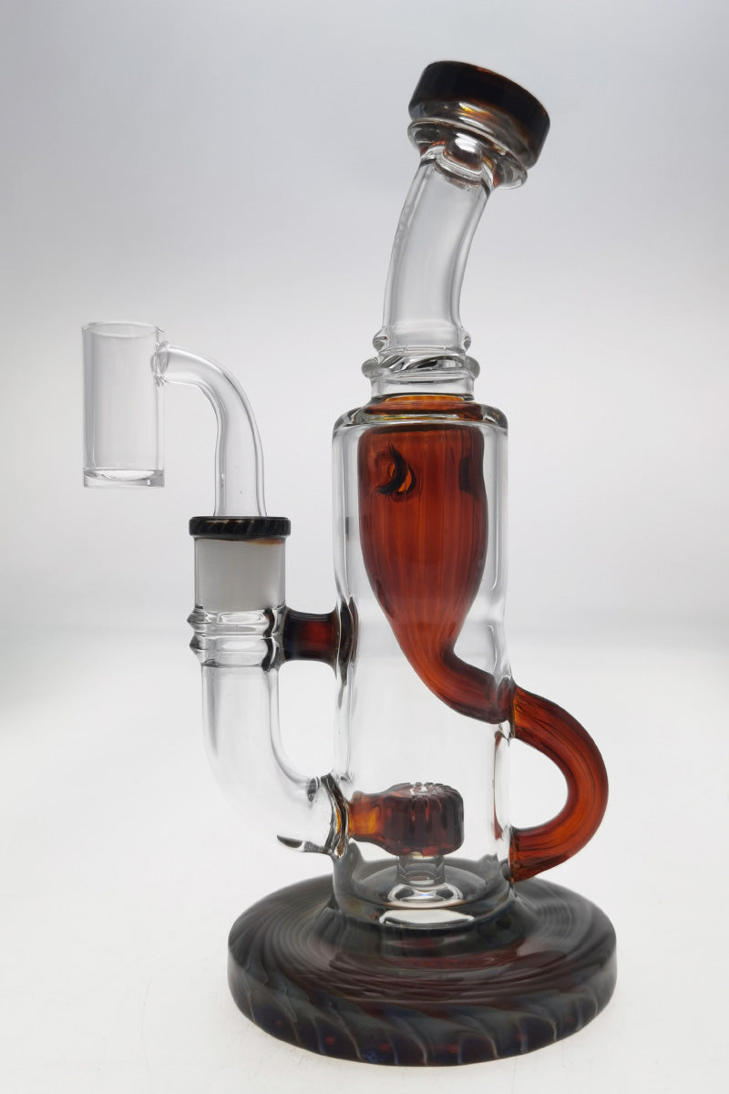 TAG 8" Super Slit Puck Klein Incycler with Showerhead Percolator, 14MM Female Joint, Front View