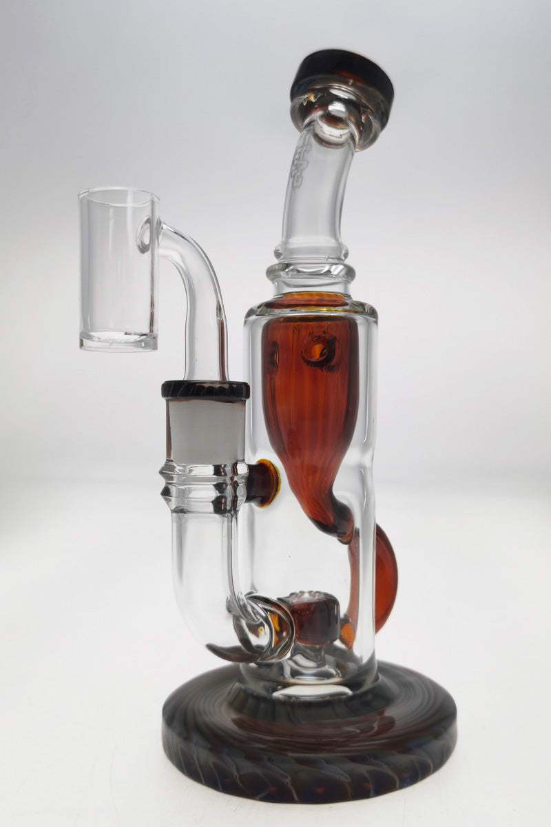 Thick Ass Glass 8" Quartz Incycler Dab Rig with Super Slit Puck, 14MM Female, Front View