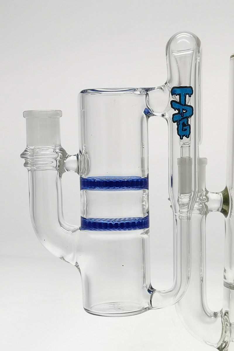 TAG - 8.25" Dual Honeycomb Ash Catcher with Recycler Function, 50x5MM (18MM Male to Female)