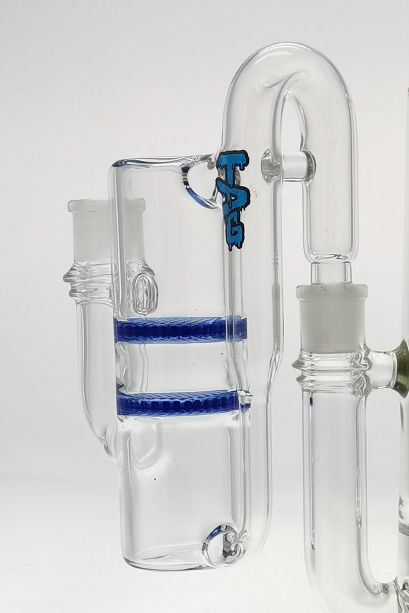 TAG 8.25" Double Honeycomb Ash Catcher with Recycling, Tie Dye Logo, 18MM Male to Female
