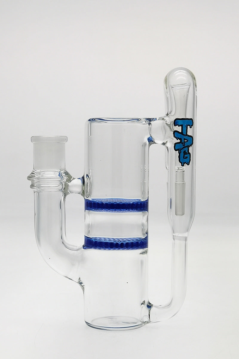 TAG 8.25" Double Honeycomb Ash Catcher, Tie Dye, 18MM Male/Female, Front View