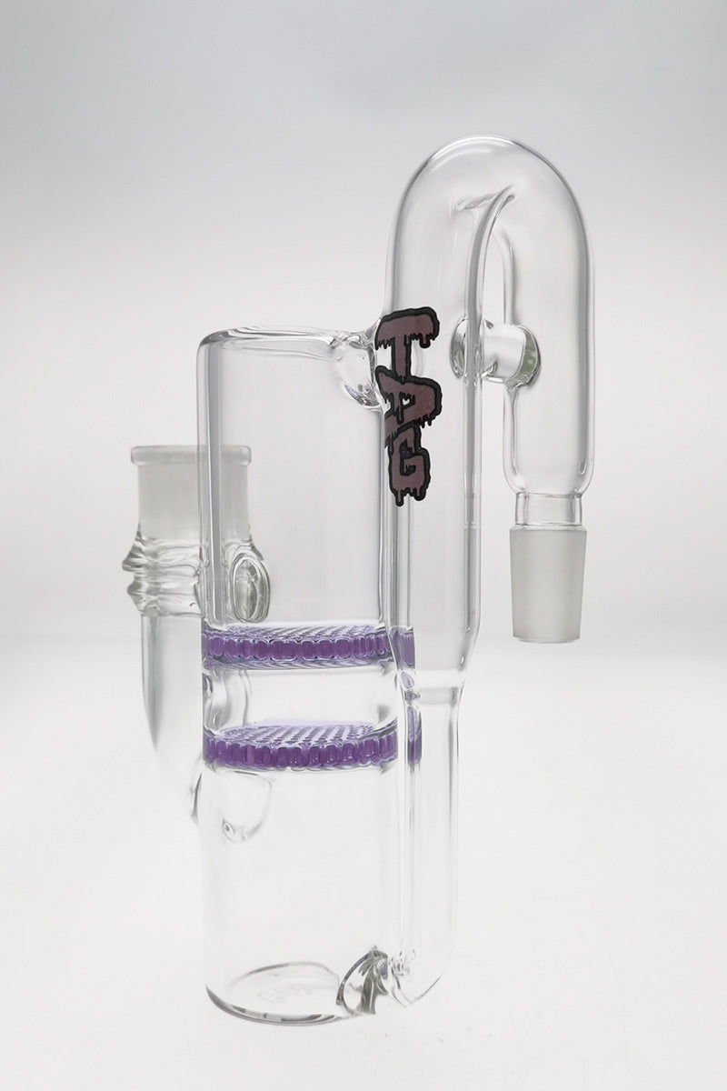 TAG 8.25" Double Honeycomb Ash Catcher with Recycling E.C., Tie Dye Detail, Side View
