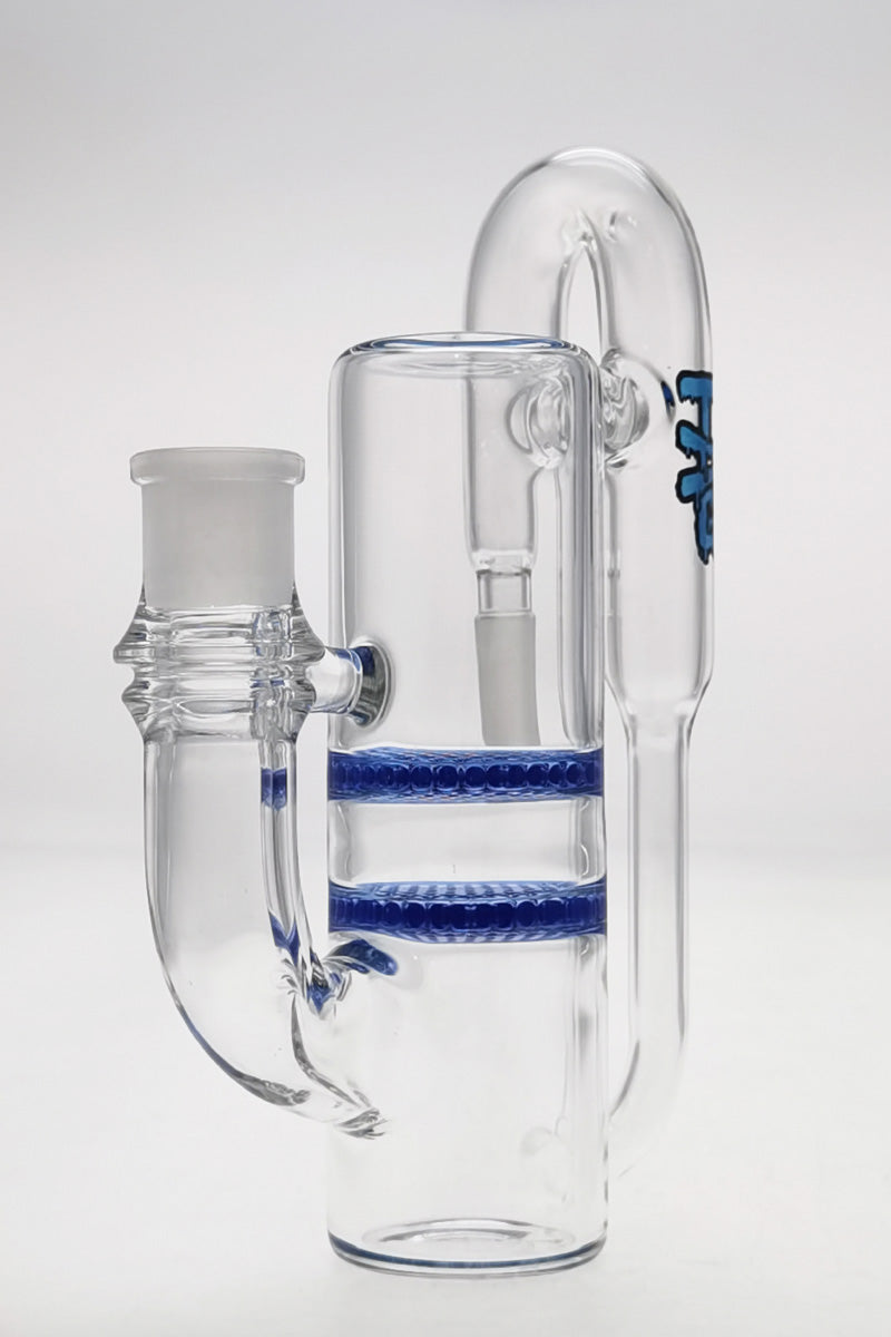 TAG 8.25" Double Honeycomb Ash Catcher with Tie Dye accents, 50x5MM borosilicate glass, side view