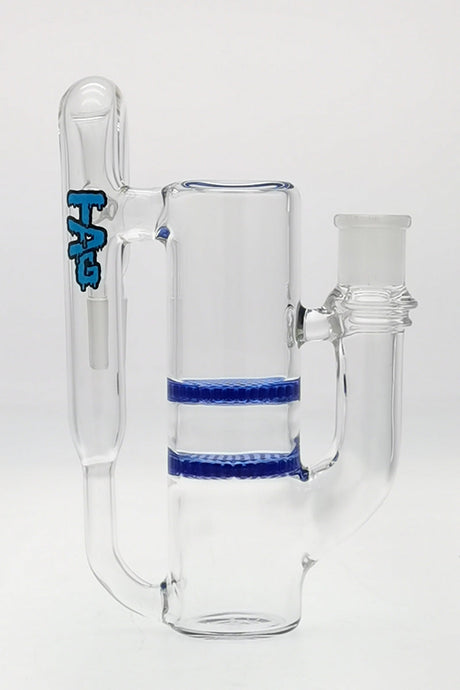 TAG 8.25" Double Honeycomb Ash Catcher w/ Recycling, Tie Dye Blue, 18MM Male to Female