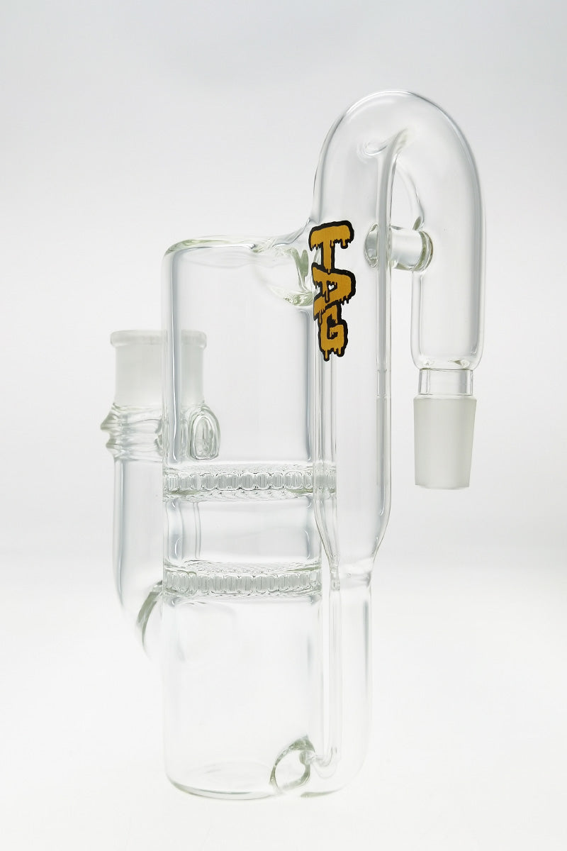 TAG 8.25" Double Honeycomb Ash Catcher, Clear w/ Orange Label, 18MM Male to Female