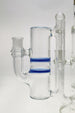 TAG 8.25" Double Honeycomb Ash Catcher w/ Recycling, 50x5MM, 18MM Male to Female, Blue Accents