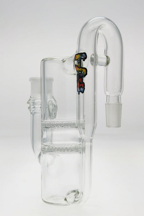 TAG 8.25" Double Honeycomb Ash Catcher w/ Recycler in Clear with Wavy Tie Dye Label