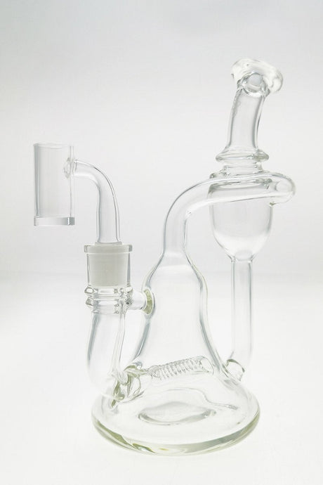 TAG 8.25" Clear Glass Recycler Bong with Inline Percolator and Bellow Base, 14MM Female Joint