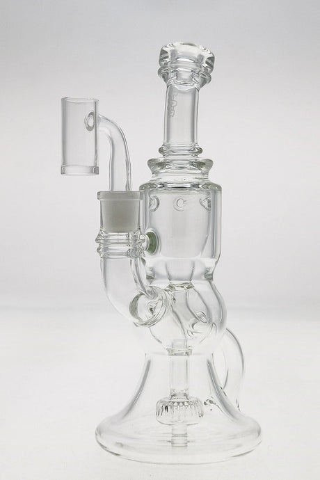 TAG 8.5" Ball Klein Incycler with Bellow Base, 14MM Female Joint, Clear Glass, Front View