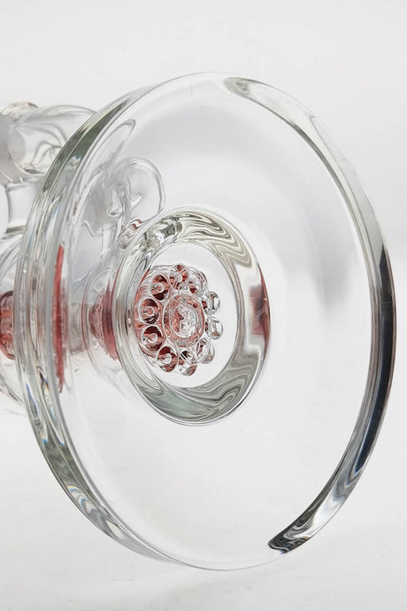 Close-up of Thick Ass Glass 8.5" Bent Neck Dab Rig with Double 6-Arm Tree Percolator, 14MM Female Joint