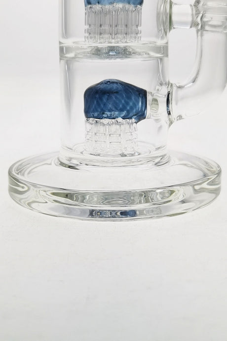 TAG 8.5" Bent Neck Dab Rig with Double 6-Arm Tree Percolator, 14MM Female Joint, Clear Borosilicate Glass