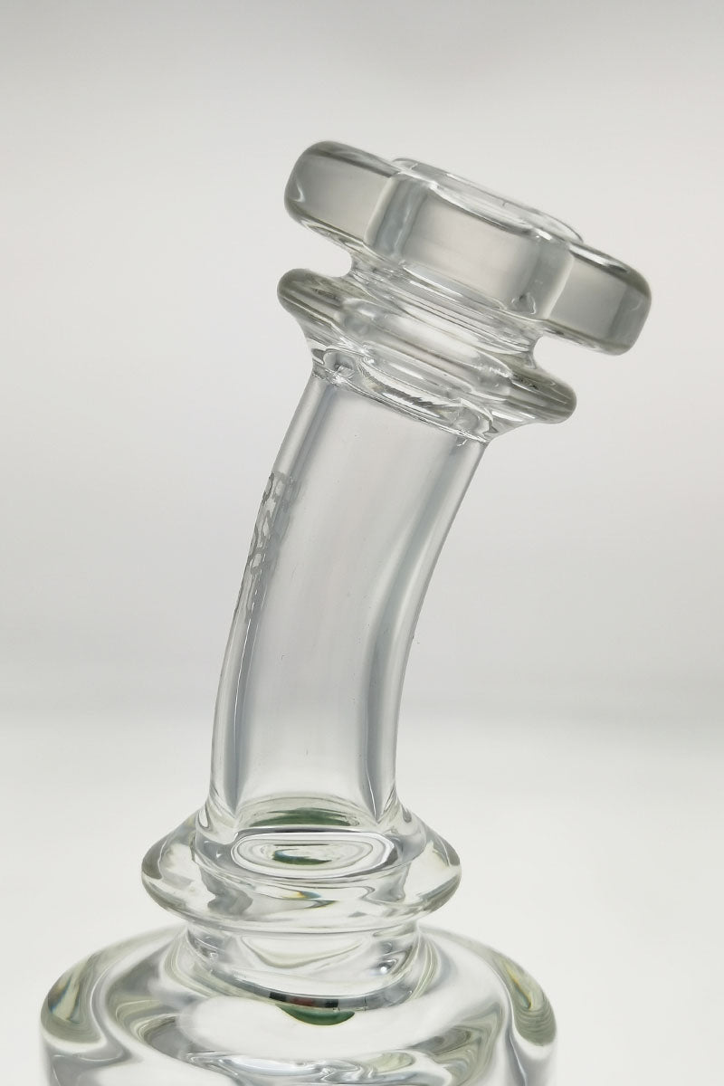 Close-up of TAG Bent Neck Dab Rig with Double 6-Arm Tree Percolator, 14MM Female Joint
