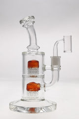TAG 8.5" Bent Neck Double 6-Arm Tree Percolator Dab Rig with 14MM Female Joint