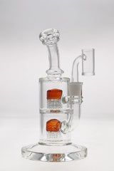 TAG 8.5" Bent Neck Dab Rig with Double 6-Arm Tree Percolator and 14MM Female Joint