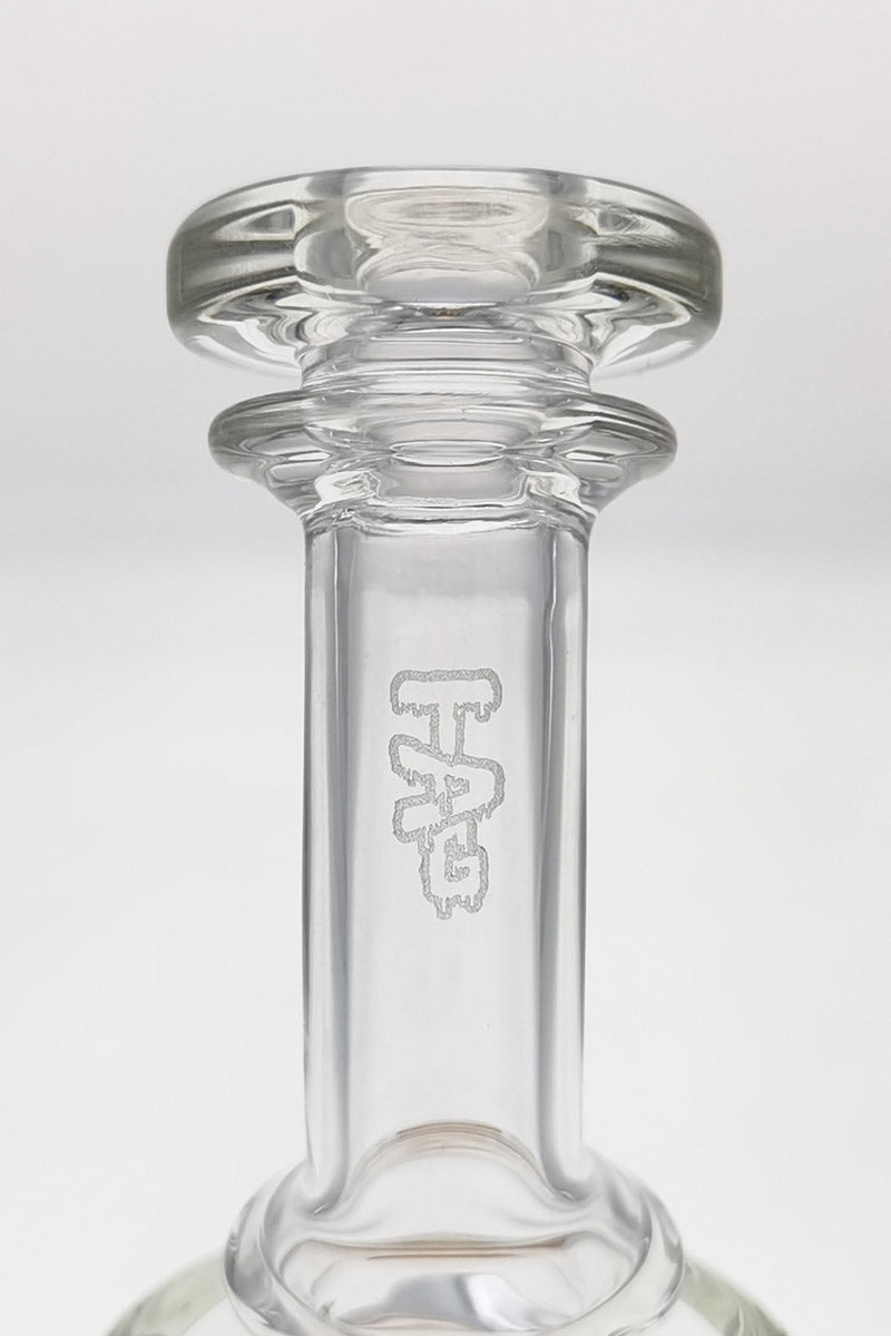 TAG Bent Neck Dab Rig Close-Up - Thick Borosilicate Glass with 14MM Female Joint