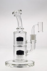 TAG 8.5" Bent Neck Dab Rig with Double 6-Arm Tree Percolator and 14MM Female Joint, Front View