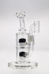 Thick Ass Glass 8.5" Bent Neck Dab Rig with Double 6-Arm Tree Percolator, Front View