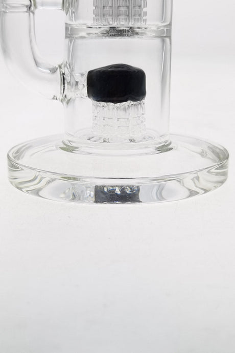 Close-up of Thick Ass Glass 8.5" Bent Neck Dab Rig with Double Tree Perc, 14MM Female Joint