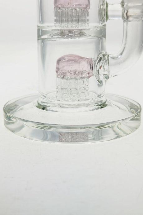 TAG Bent Neck Dab Rig with Double 6-Arm Tree Percolator, 14MM Female Joint, Front View
