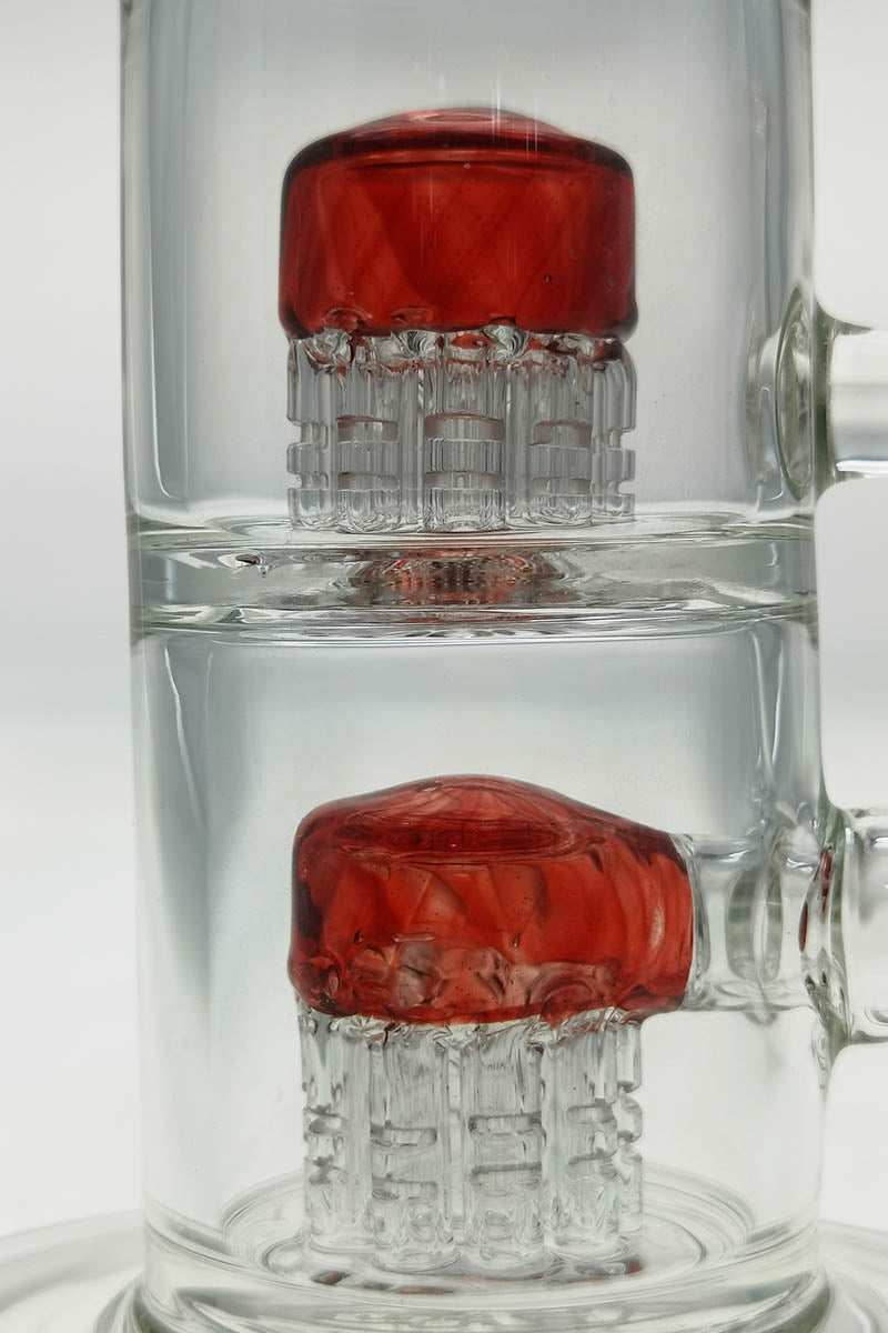 Close-up of TAG 8.5" Bent Neck Dab Rig with Double 6-Arm Tree Percolators