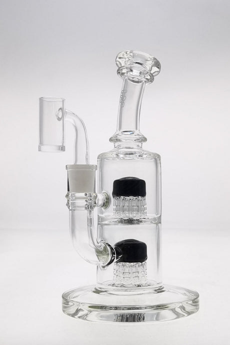 Thick Ass Glass 8.5" Bent Neck Dab Rig with Double 6-Arm Tree Perc, 50x5MM - 14MM Female