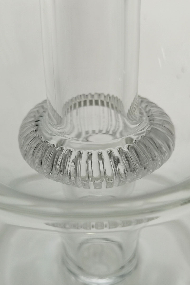 Close-up of TAG 8.50" Super Slit UFO Ash Catcher by Thick Ass Glass, 5mm thick, 14MM Male to Female