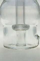TAG 8.50" Super Slit UFO Ash Catcher close-up, clear glass with showerhead perc, 14MM Male to Female