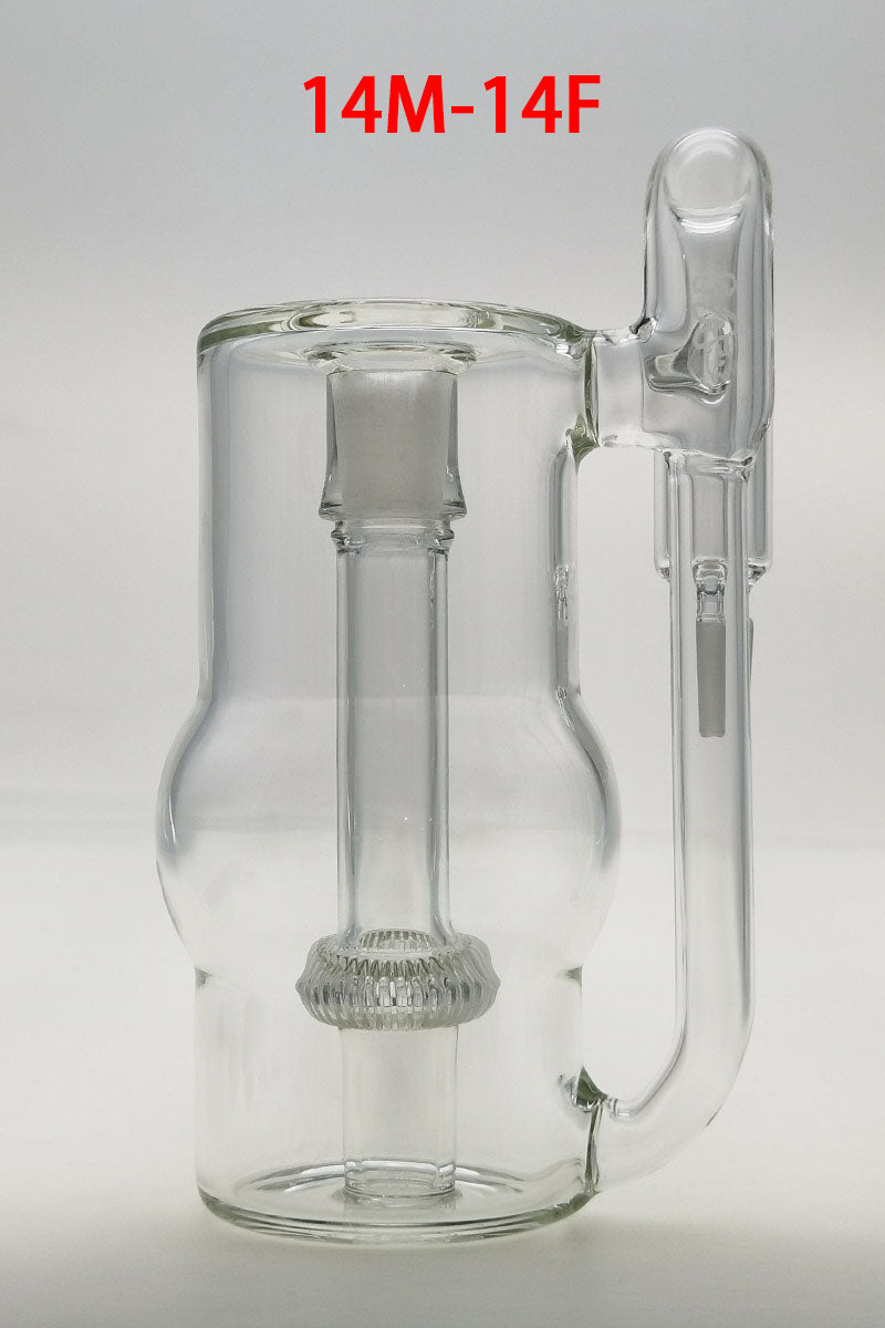 TAG 8.5" Super Slit UFO Ash Catcher 65x5MM, Clear Glass, 14MM Male to Female, Front View
