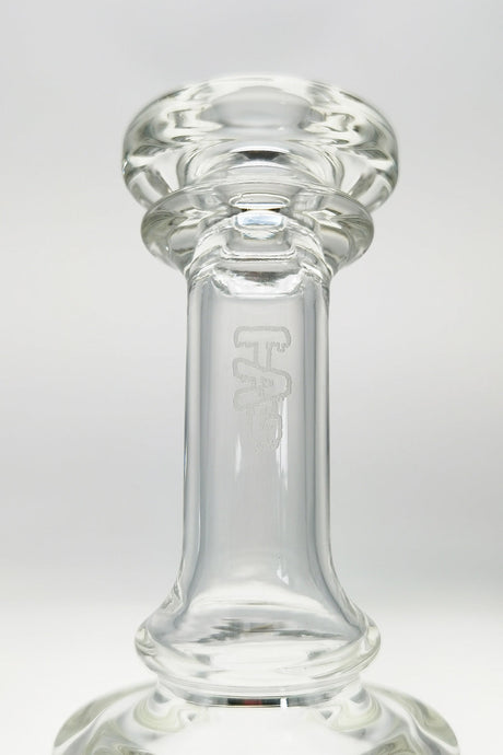 TAG 9" Bent Neck Double UFO Percolator Bong Close-up, 14MM Female Joint, 5mm Thickness