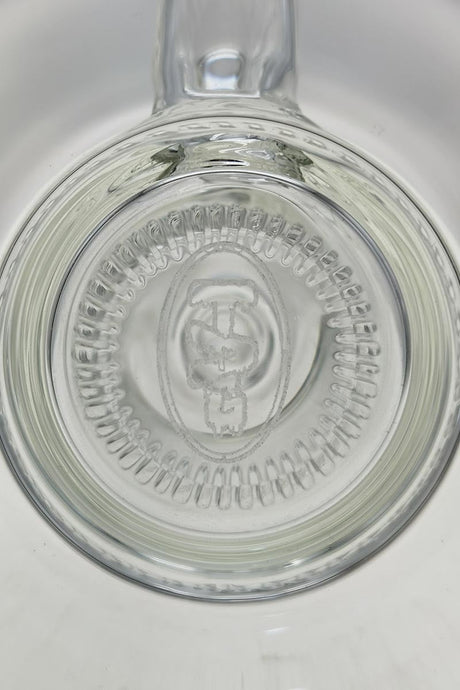 TAG 9" Bent Neck Dab Rig with Interior Showerhead Percolator, Clear Borosilicate Glass, Top View
