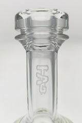 Close-up of TAG 9" Bent Neck Dab Rig with Showerhead Percolator and 14MM Female Joint