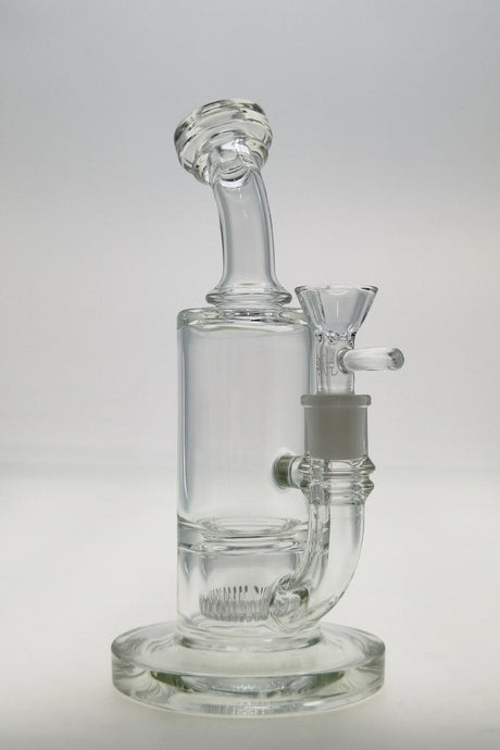 TAG 9" Bent Neck Dab Rig with Interior Showerhead Percolator, 14MM Female Joint, Clear
