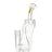 TAG 9" Yellow Label Circle Hole Inline Recycler Bong, 50x5MM with 14MM Female Joint, Front View