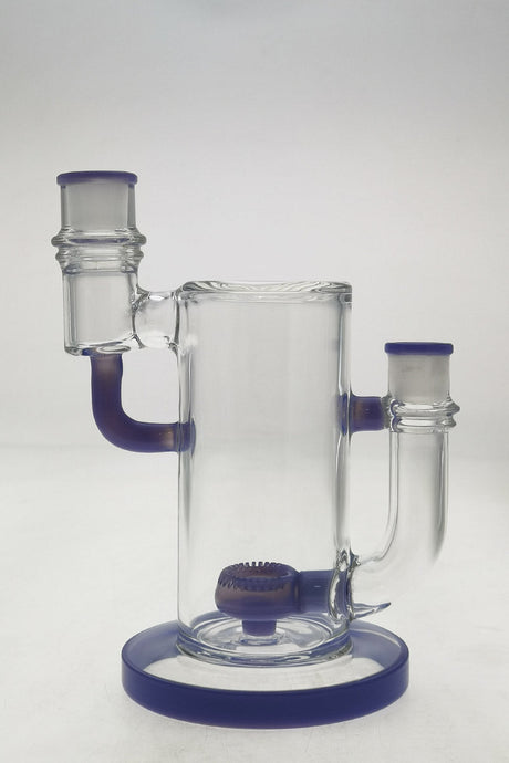 Thick Ass Glass 9" Showerhead Donut Vapor Bong with Adapter & Hose, Front View on Seamless White