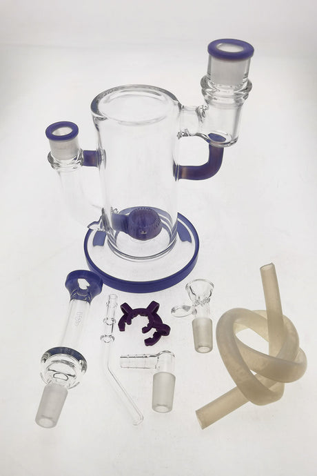 TAG 9" Showerhead Donut Bong for Vaporizers with Keck Clip, Hose Adapter, and Silicone Hose