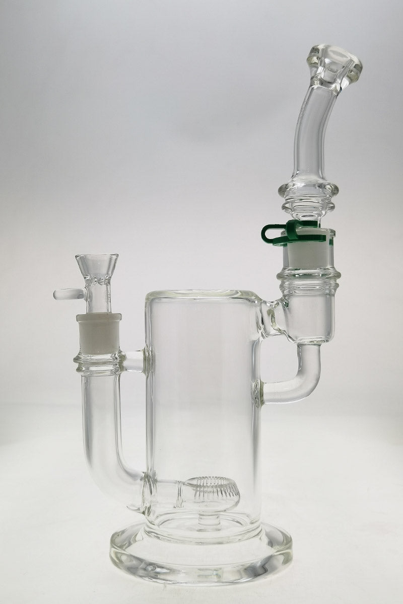 TAG 9" Showerhead Donut Bong for Vaporizers with Keck Clip and Silicone Hose, Front View