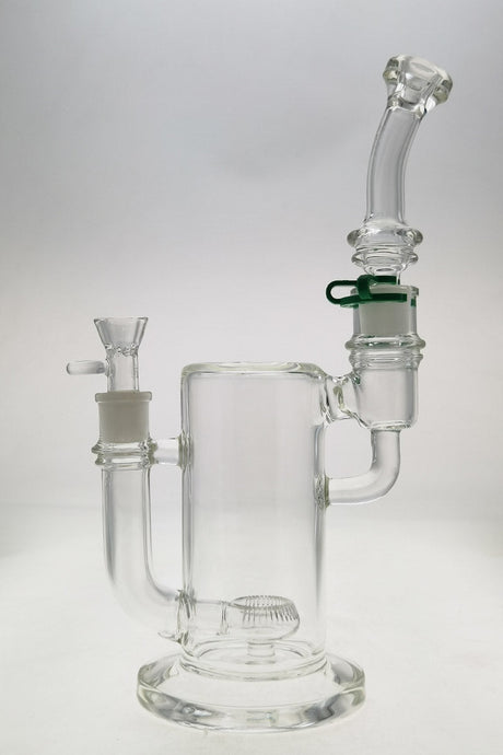 TAG 9" Showerhead Donut Bong for Vaporizers with Keck Clip and Silicone Hose, Front View