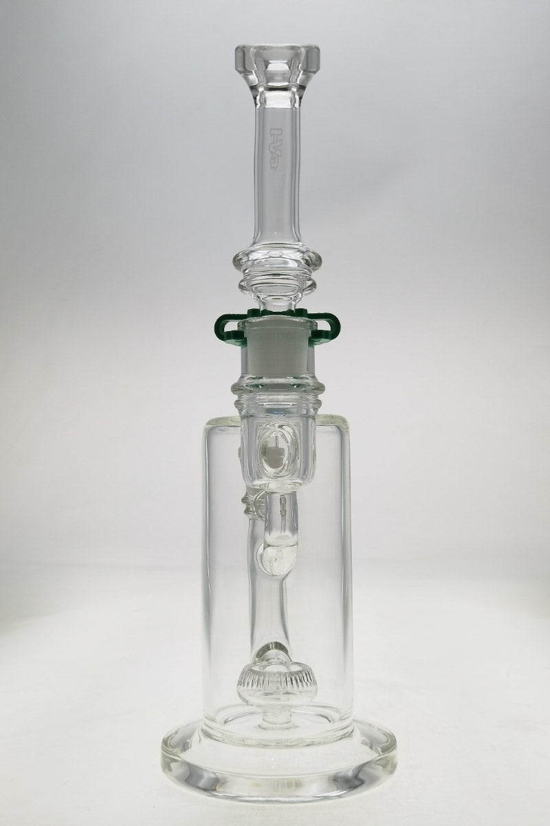 TAG 9" Showerhead Donut Bong for Vaporizers with Keck Clip and Silicone Hose, Front View