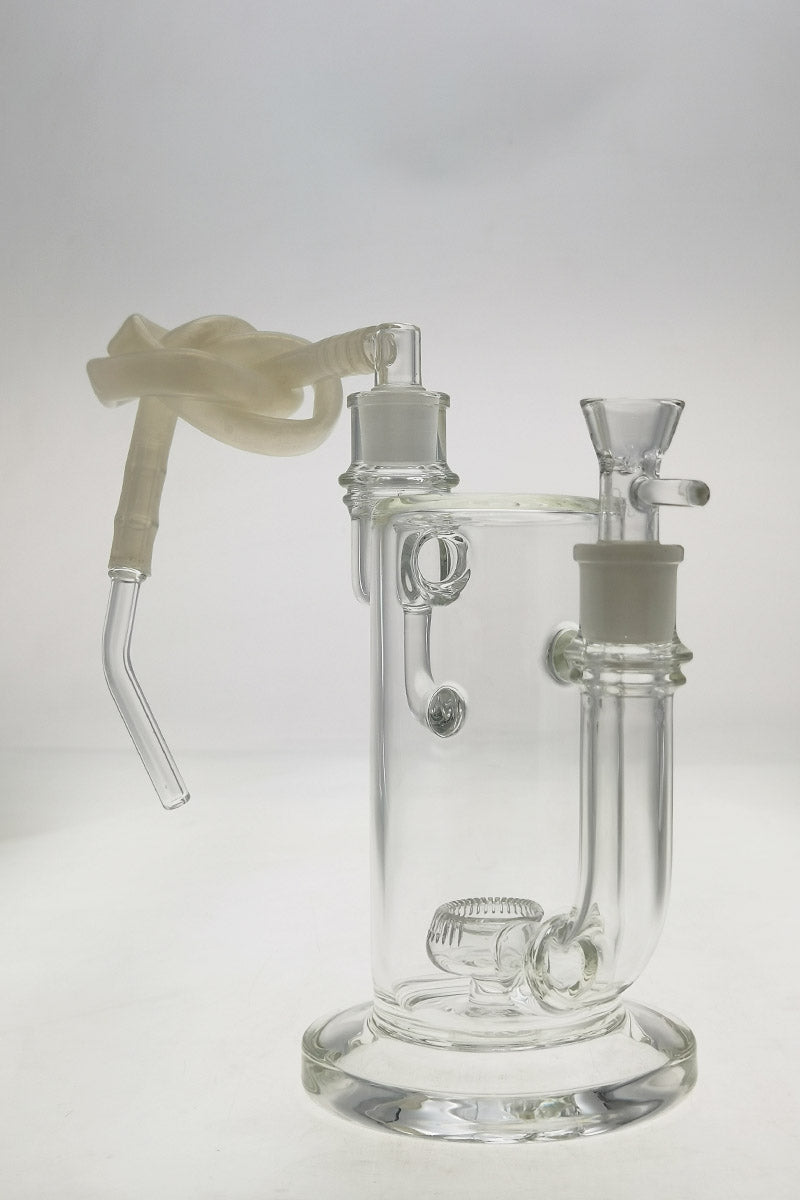 Thick Ass Glass 9" Showerhead Donut Vapor Bong with Adapter & Hose, Borosilicate, Front View